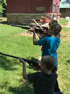 A supervised BB-gun activity at camp